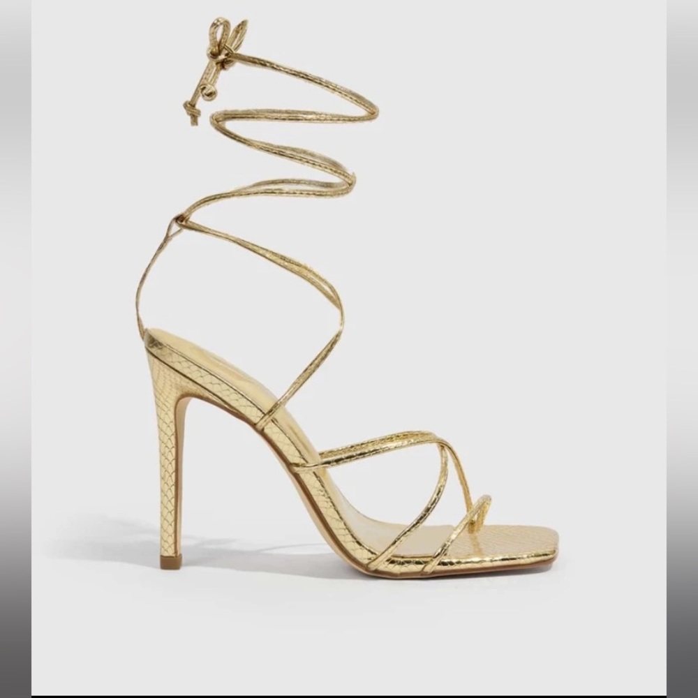 Shein gold strappy heels